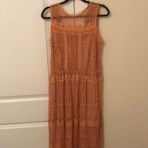 Lace coral sundress